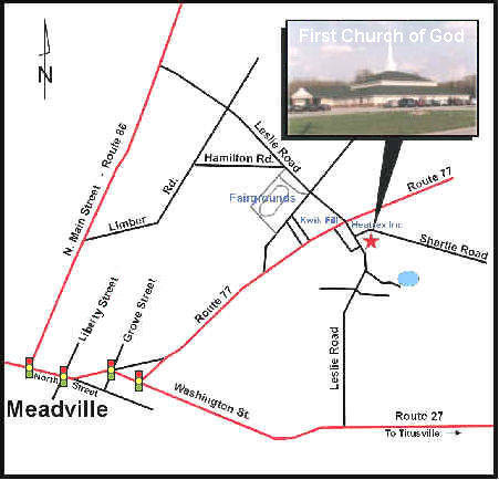 Map to New Beginnings Meadville